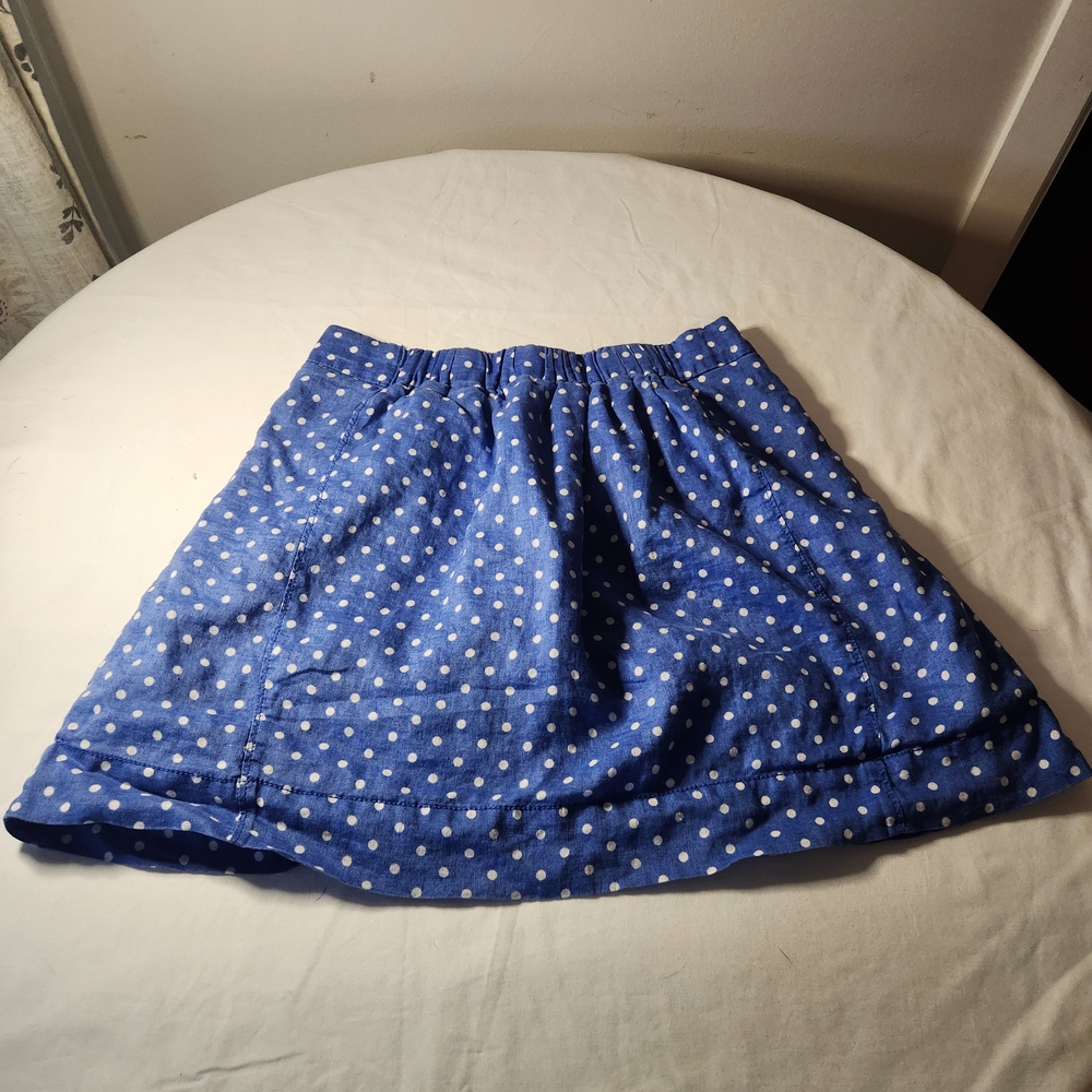 J. Crew Polka Dot Mini Skirt in Blue and White - Picture 3 of 3